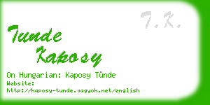 tunde kaposy business card